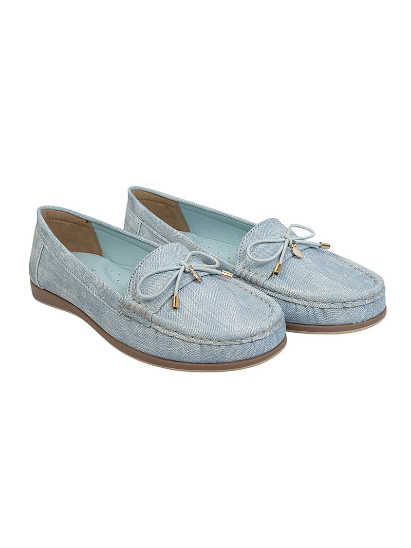 Light Denim Blue Canvas Stylish Loafers (TC-MD-2405-LDBLU)