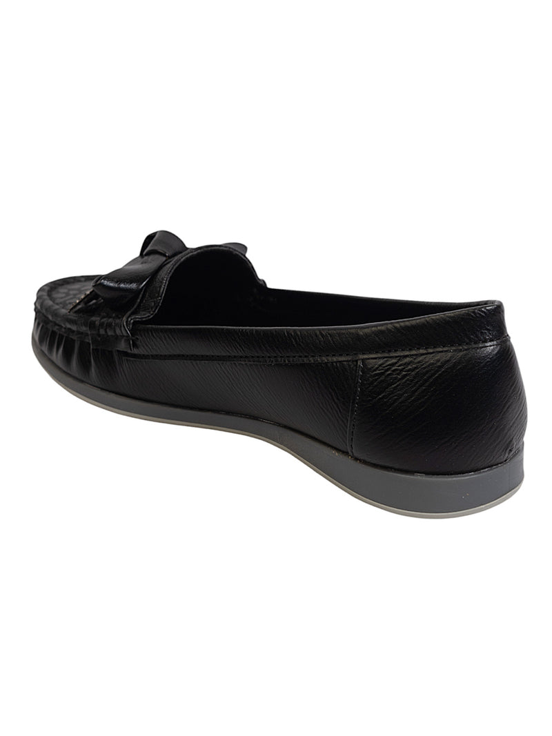 Black Synthetic Leather Stylish Loafers (TC-MD-2406-BLK)