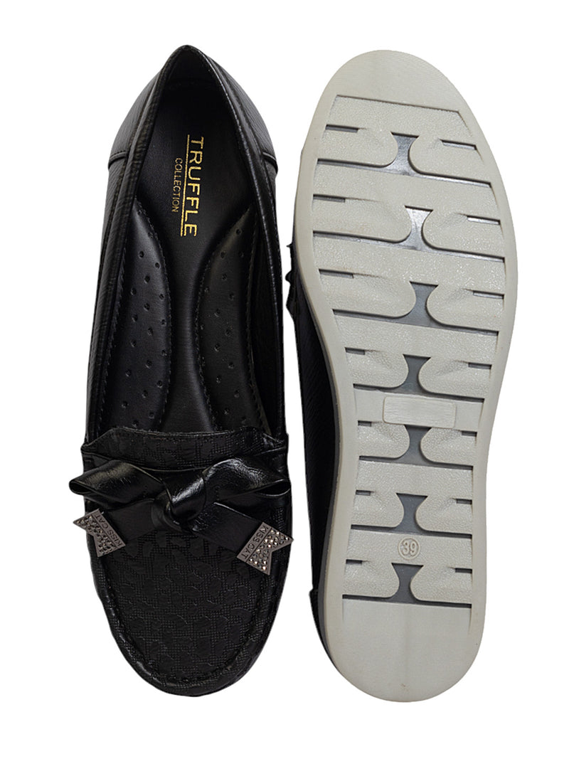 Black Synthetic Leather Stylish Loafers (TC-MD-2406-BLK)