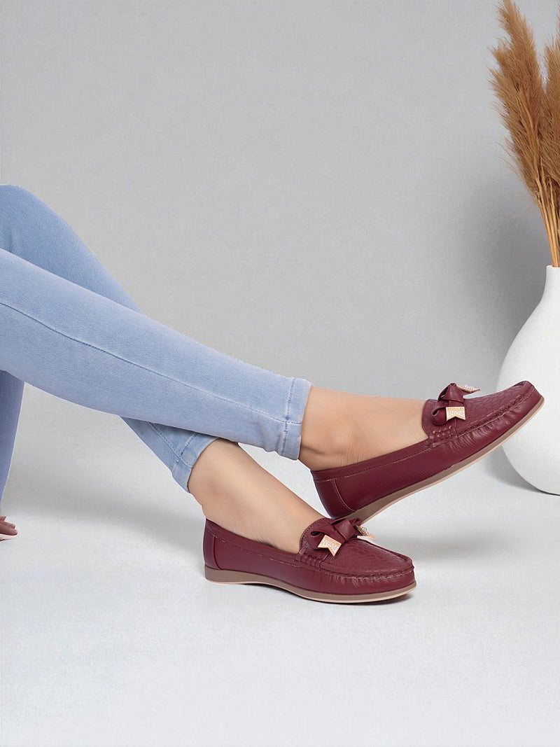 Burgundy Synthetic Leather Stylish Loafers (TC-MD-2406-BUR)