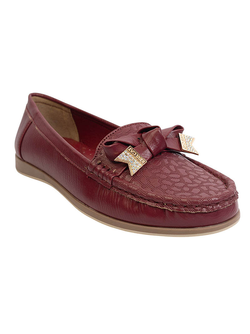 Burgundy Synthetic Leather Stylish Loafers (TC-MD-2406-BUR)