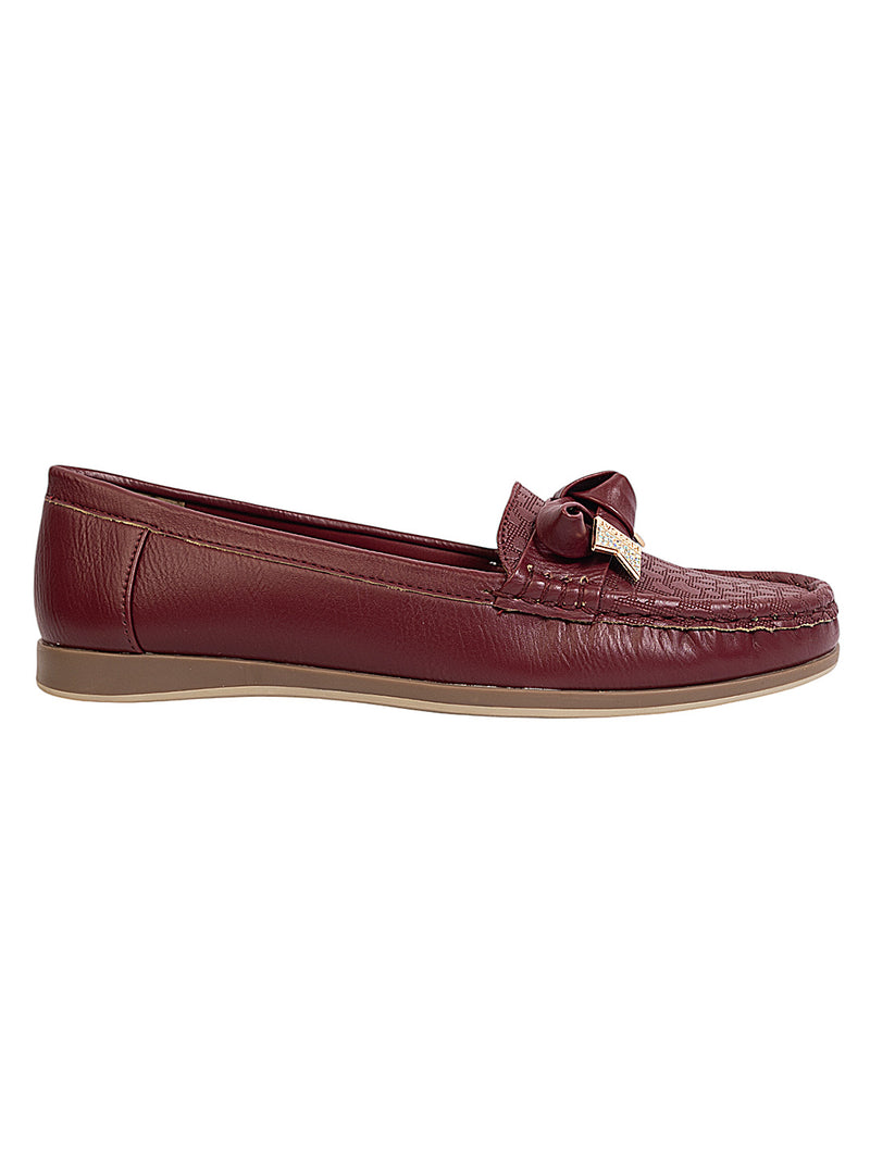 Burgundy Synthetic Leather Stylish Loafers (TC-MD-2406-BUR)