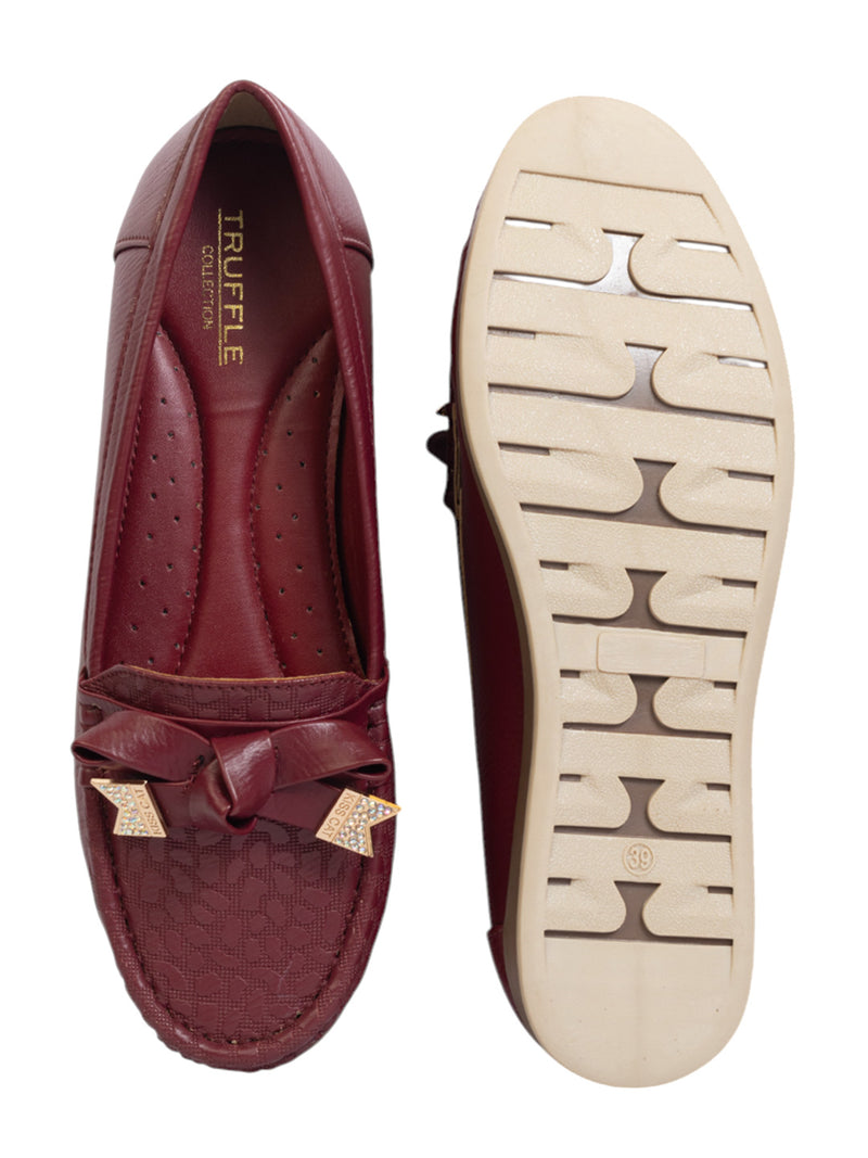 Burgundy Synthetic Leather Stylish Loafers (TC-MD-2406-BUR)