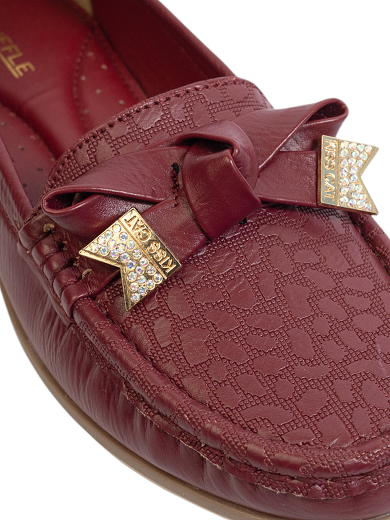Burgundy Synthetic Leather Stylish Loafers (TC-MD-2406-BUR)