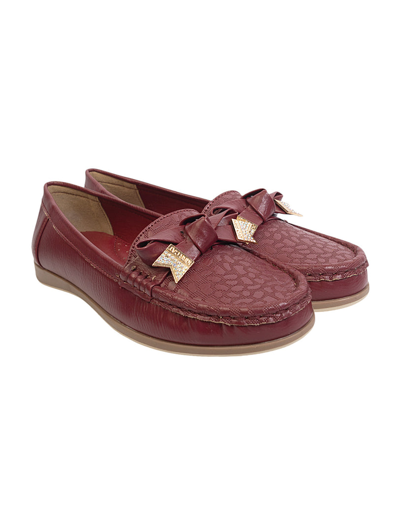 Burgundy Synthetic Leather Stylish Loafers (TC-MD-2406-BUR)
