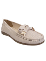 Cream Synthetic Leather Stylish Loafers (TC-MD-2406-CRM)