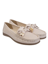 Cream Synthetic Leather Stylish Loafers (TC-MD-2406-CRM)