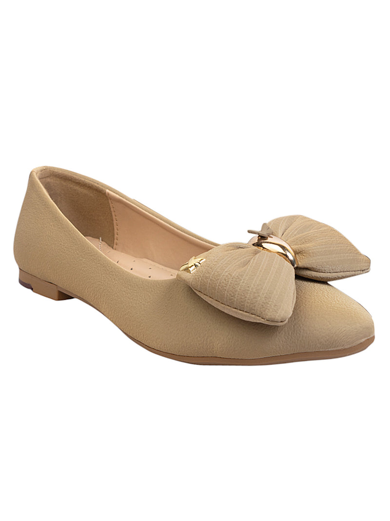 Beige Synthetic Leather Flat Ballerina (TC-MD-2710-BEIG)