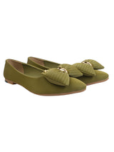 Olive Green Synthetic Leather Flat Ballerina (TC-MD-2710-OLI)