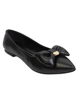 Black Synthetic Leather Flat Ballerina (TC-MD-301-BLK)