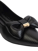 Black Synthetic Leather Flat Ballerina (TC-MD-301-BLK)