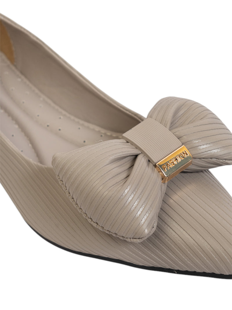Grey Synthetic Leather Flat Ballerina (TC-MD-301-GRY)