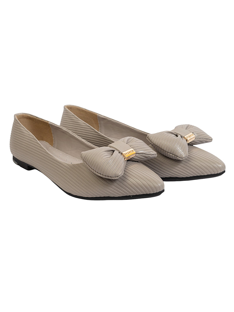 Grey Synthetic Leather Flat Ballerina (TC-MD-301-GRY)