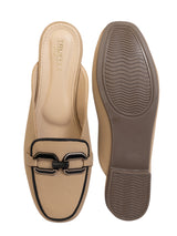 Beige Synthetic Leather Block Heel Mules (TC-MD-702-BEIG)