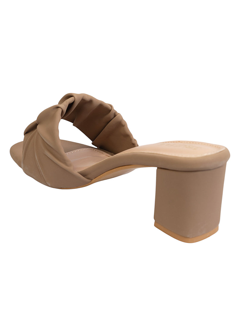 Beige Synthetic Leather Block Heel Sandals (TC-MD-703-BEIG)