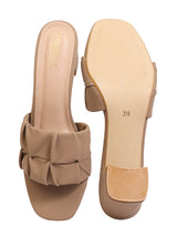 Beige Synthetic Leather Block Heel Sandals (TC-MD-703-BEIG)