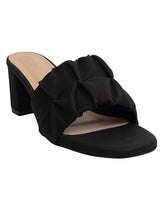 Black Synthetic Leather Block Heel Sandals (TC-MD-703-BLK)