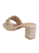 Cream Synthetic Leather Block Heel Sandals (TC-MD-703-CRM)