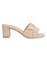 Cream Synthetic Leather Block Heel Sandals (TC-MD-703-CRM)