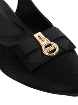 Black Synthetic Leather Buckle Stylish Flats (TC-MD-707-BLK)