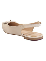 Cream Synthetic Leather Buckle Stylish Flats (TC-MD-707-CRM)