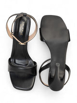 Black Synthetic Leather Buckle Stiletto Heel Sandals (TC-MD107-BLK)