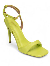 Neon Green Synthetic Leather Buckle Stiletto Heel Sandals (TC-MD107-NGRN)