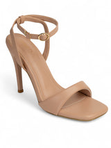 Nude Synthetic Leather Buckle Stiletto Heel Sandals (TC-MD107-NUD)