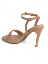 Nude Synthetic Leather Buckle Stiletto Heel Sandals (TC-MD107-NUD)