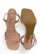 Nude Synthetic Leather Buckle Stiletto Heel Sandals (TC-MD107-NUD)