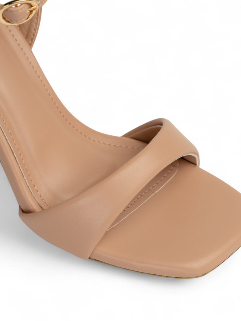 Nude Synthetic Leather Buckle Stiletto Heel Sandals (TC-MD107-NUD)