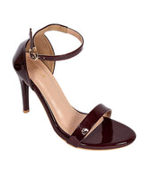 Burgundy Patent Leather Open Toe Stiletto Sandals (TC-MD108-BUR)
