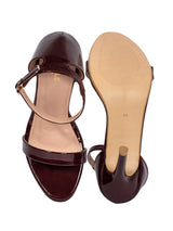 Burgundy Patent Leather Open Toe Stiletto Sandals (TC-MD108-BUR)
