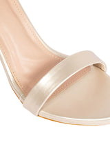Gold Synthetic Leather Open Toe Stiletto Sandals (TC-MD108-GLD)
