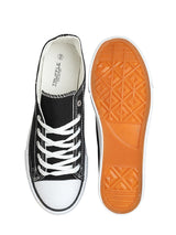 Black Canvas Top Design And Durable Sole Lace Up Sneakers For Men (TC-MENCAN1-BLK)