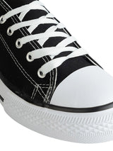 Black Canvas Top Design And Durable Sole Lace Up Sneakers For Men (TC-MENCAN1-BLK)