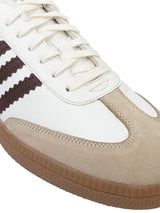 Beige Brown Leather Low Ankle Stylish Sneakers For Men (TC-MENSAM1-BEIBRO)