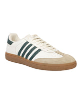 Beige Green Leather Low Ankle Stylish Sneakers For Men (TC-MENSAM1-BEIGRN)