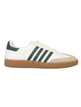 Beige Green Leather Low Ankle Stylish Sneakers For Men (TC-MENSAM1-BEIGRN)
