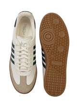 Beige Green Leather Low Ankle Stylish Sneakers For Men (TC-MENSAM1-BEIGRN)
