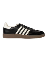 Black White Leather Low Ankle Stylish Sneakers For Men (TC-MENSAM1-BLKWHT)