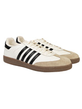 White Black Leather Low Ankle Stylish Sneakers For Men (TC-MENSAM1-WHTBLK)