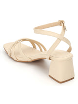 Beige PU Stylish Buckle Block Sandals (TC-NK-001-BEIG)