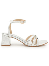 Silver PU Stylish Buckle Block Sandals (TC-NK-001-SIL)