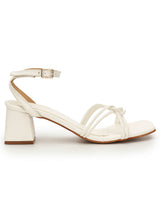 White PU Stylish Buckle Block Sandals (TC-NK-002-WHT)