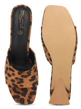 Brown Suede Stylish Slip-On Block Mules (TC-NK-005-BROLEO)