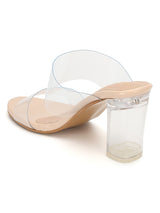 Nude Perspex Stylish Slip-On Block Mules (TC-NK-007-NUD)
