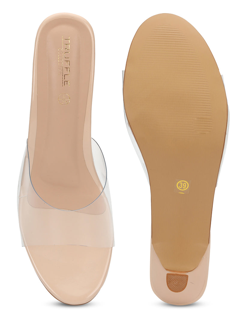 Nude Perspex Stylish Slip-On Stiletto Mules (TC-NK-008-NUD)