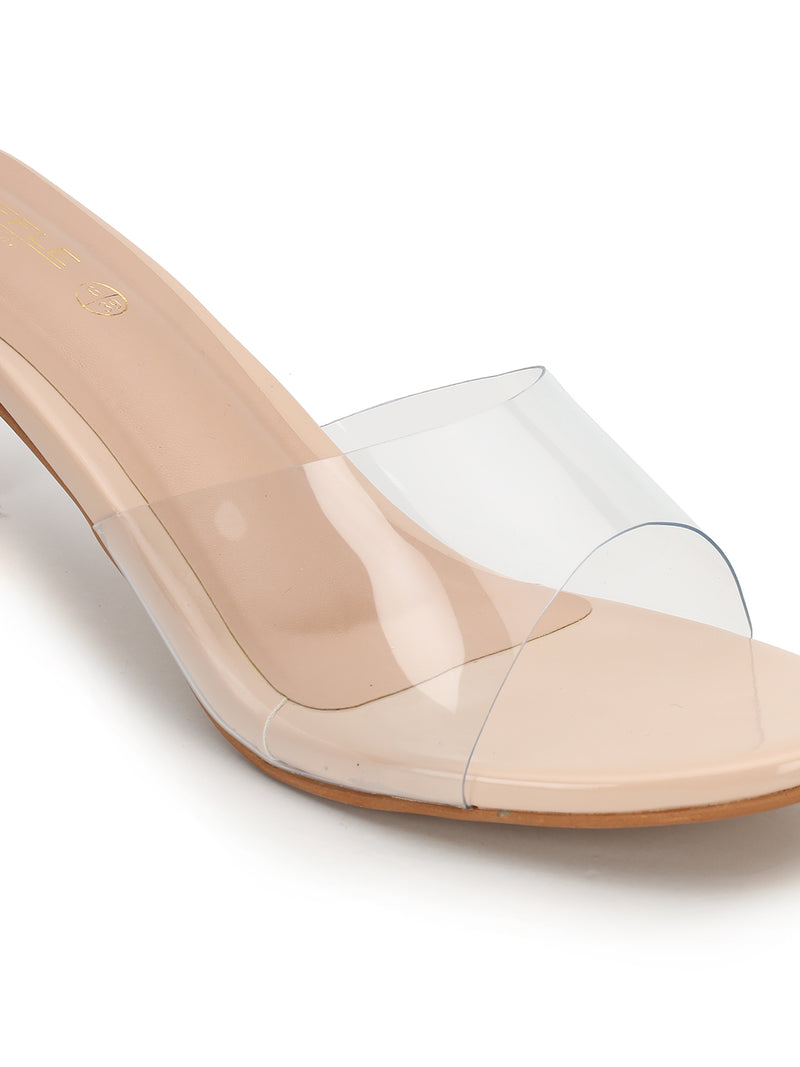 Nude Perspex Stylish Slip-On Stiletto Mules (TC-NK-008-NUD)