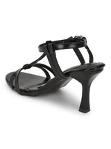 Black PU Buckle Stiletto Heels (TC-NK-010-BLK)